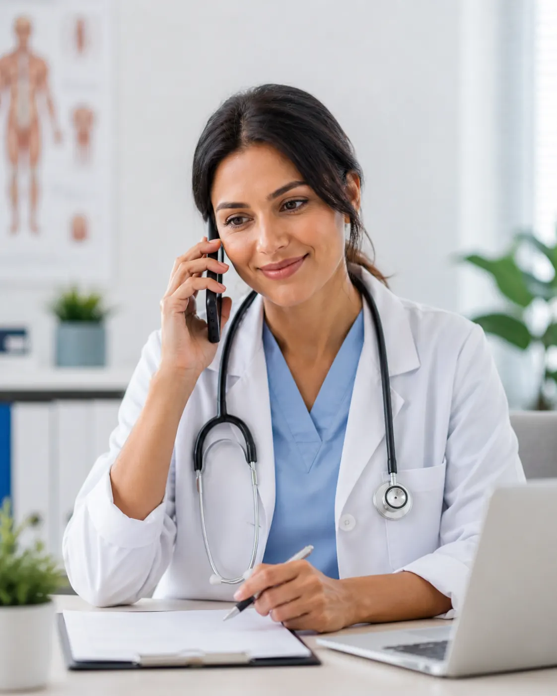 Doctor speaking on the phone